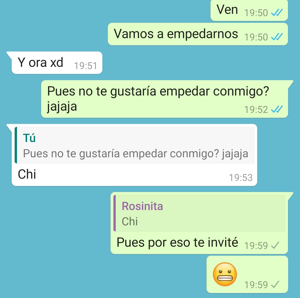 Le pregunté si quería empedar conmigo y después me bloqueó :(