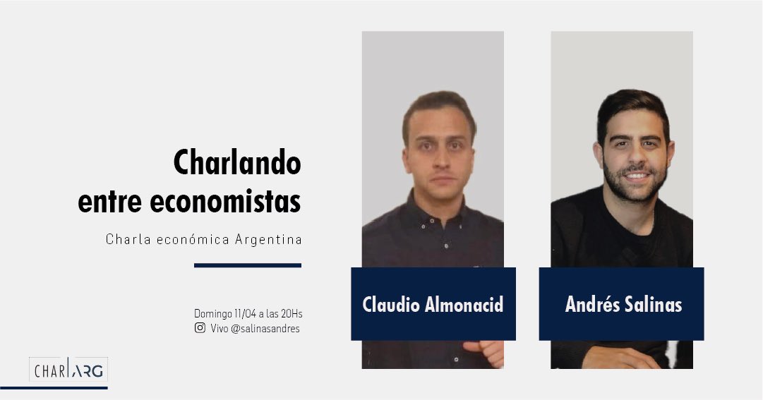 Este domingo voy a estar charlando con <a href="/chichoalmona/">Claudio Ariel Almonacid</a> sobre la actualidad económica de nuestro país en mi Instagram <a href="/SalinasAndres/">Salinas Andrés</a>. Vamos a hablar del dólar, la inflación, la deuda y de inversiones. 

Los esperamos para pasar un buen rato y responder sus  preguntas.

👌🏻👌🏻