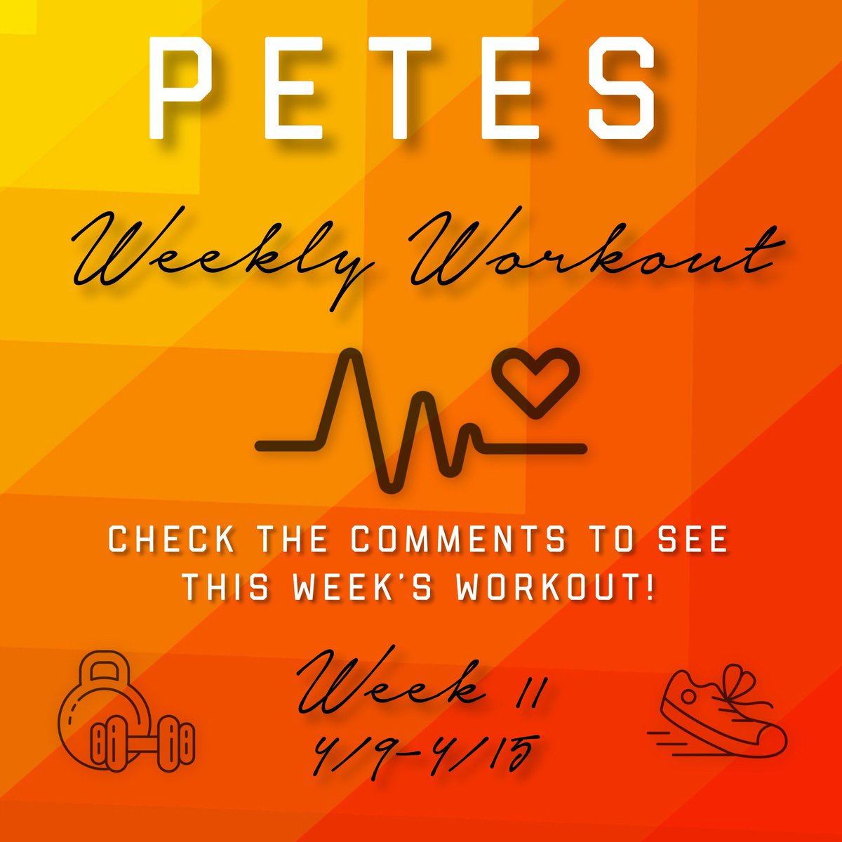 Make sure you check out our Instagram page the weekly workout to do during this beautiful weekend!