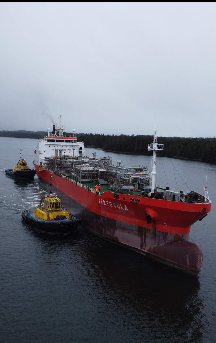 Today the Pertusola was the first vessel piloted to the new Watson Island LPG terminal and escorted through Porpoise Channel by #saamtowage <a href="/rupertport/">Prince Rupert Port Authority</a> <a href="/PembinaPipeline/">Pembina Pipeline</a> #marinepilots #seafarer #safety