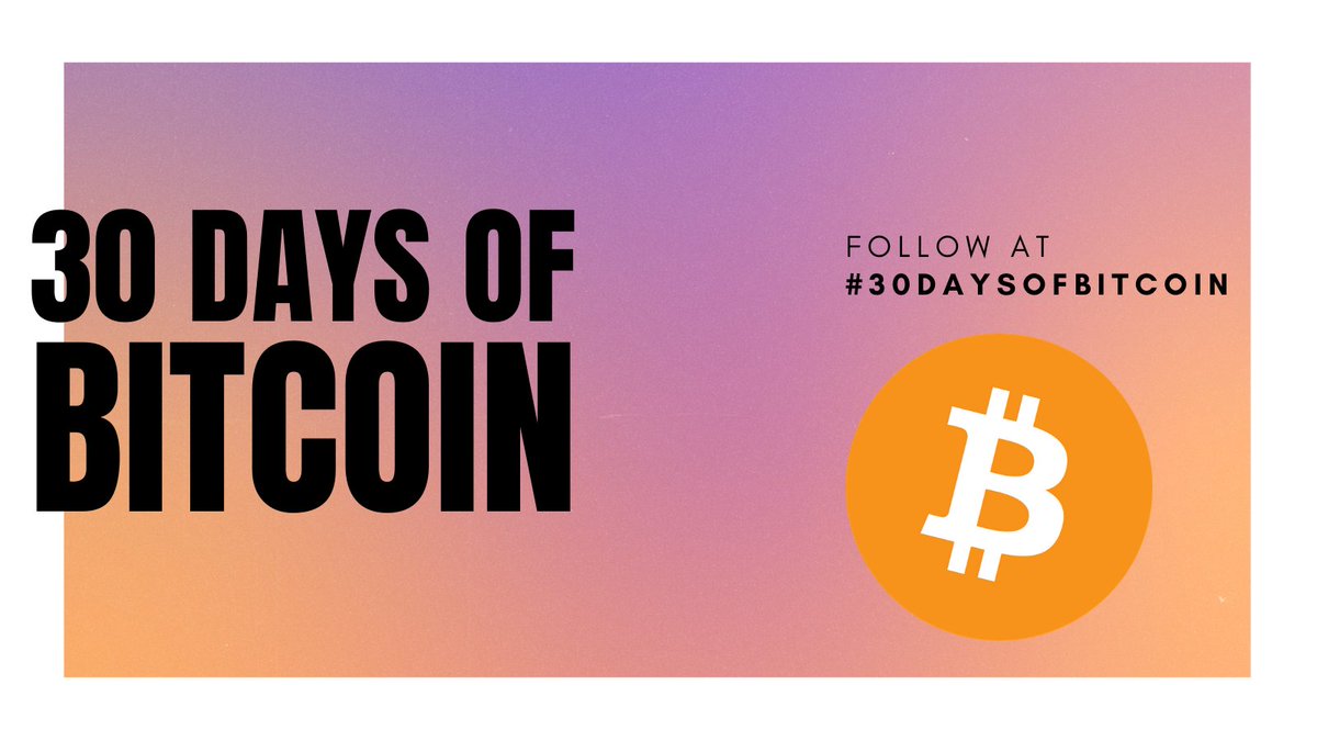 Inspired by  #7DaysOfBitcoin, I'm embarking on a  #30DaysOfBitcoin challenge to learn, document, build, and deep-dive into  #Bitcoin   over the summers.Bookmark this thread for daily updates. 
