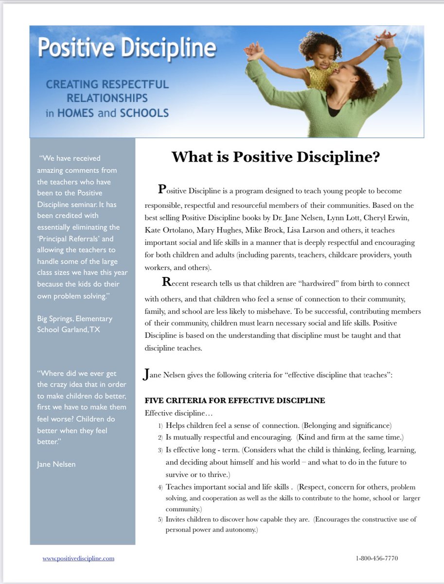 What is Positive Discipline  https://www.positivediscipline.com/about-positive-discipline