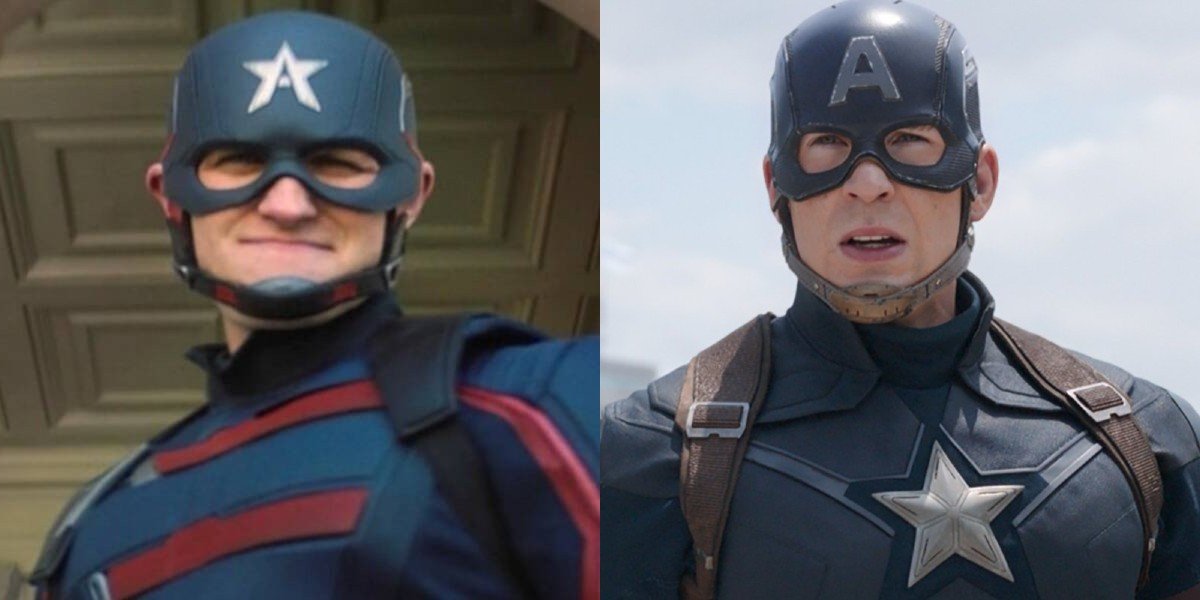 With the caveat that there are very few people in the world who have Chris Evans's jawline, I still gotta wonder if making the Cap uniform look THIS BAD on Walker in comparison was a deliberate design choice