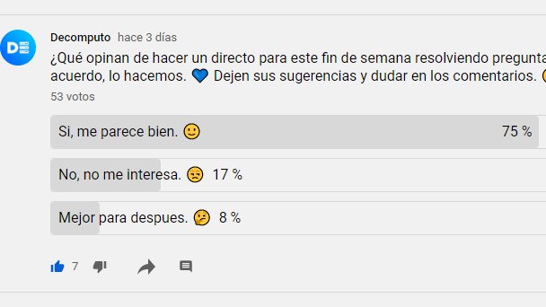 decomputoficial's tweet photo. Ustedes votaron 💙, tenemos directo para este domingo en el canal de #youtube #decomputoficial🛑https://t.co/5JECNR0c2R https://t.co/AzVaIKeBA7