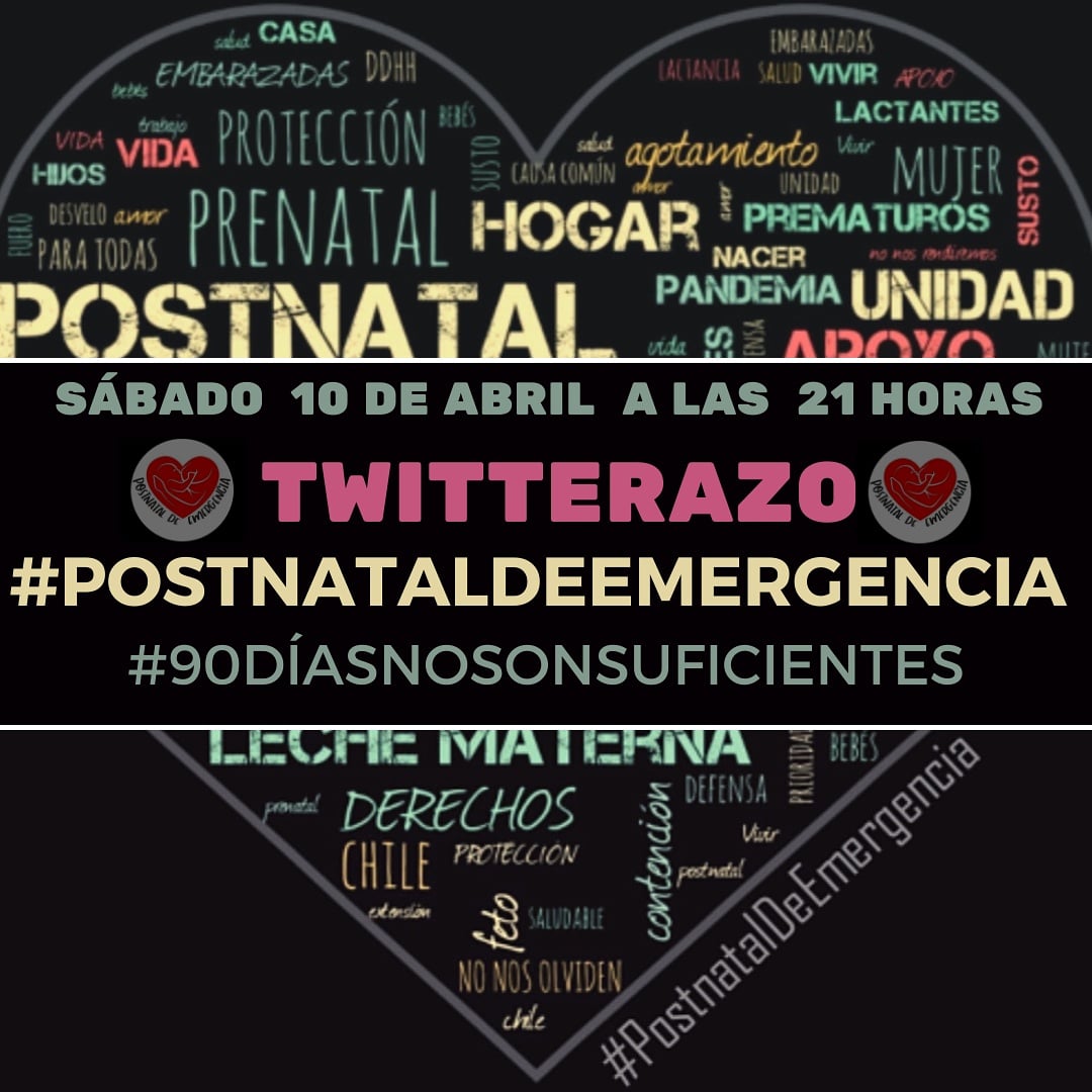 Postnataldeeme1's tweet photo. 10 de abril gran TWITTERAZO, es necesario proteger la salud de los bebés y sus madres,es necesitamos tu apoyo para extender el #PostnatalDeEmergencia 
#90DíasNoSonSuficientes
Ayuda
@RPerinatal @GaelDiputada @SabatSenadora @ProvosteYasna @_adrianamunoz @gonzaloramirex https://t.co/EbssMgOrdj