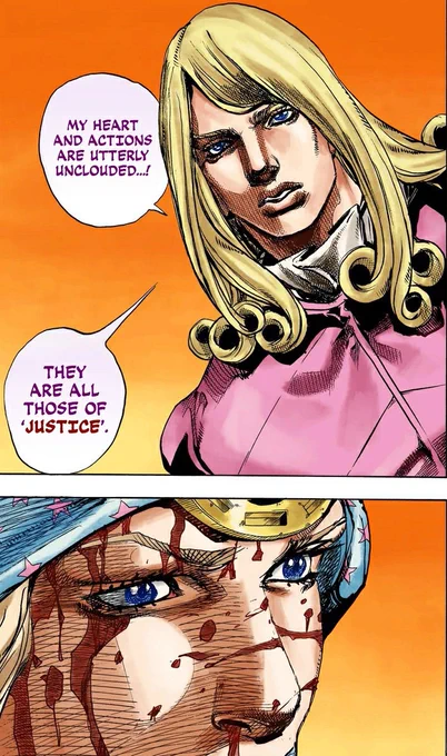 The reason a villain like Funny Valentine works is because he believes that what he's doing is for the good of everyone.

And it shows why his ideology is absolutely dangerous. https://t.co/NTFDpPddrx 