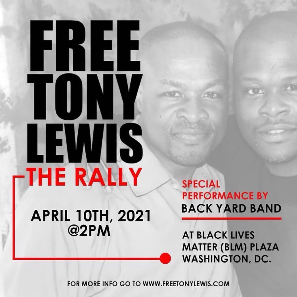 ServeYourCityDC's tweet photo. ‼️ THIS SATURDAY (4/10) ‼️
Join us alongside @mrtonylewisjr, #DontMuteDC, #BackyardBand, &amp; others at #WashingtonDC’s Black Lives Matter Plaza for #FreeTonyLewis Rally!

➡️ See attached flyer for details.  

📲💻 For more information, visit: https://t.co/WxGQWgAspl https://t.co/uCIr5fbMMu