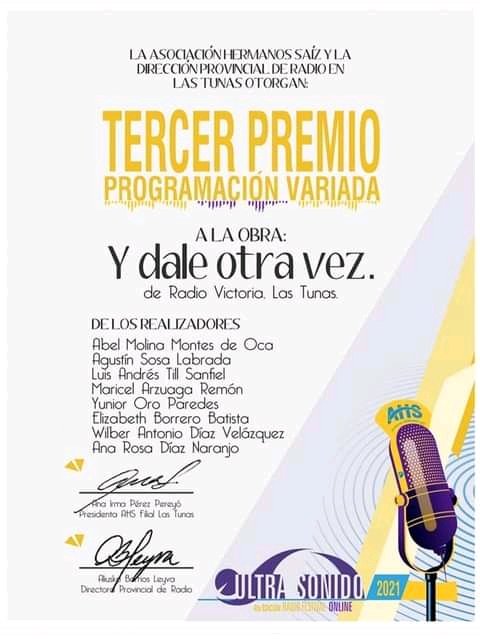 amanecer sabor dulce Persona con experiencia Asociación Hermanos Saíz on Twitter: "#Ultrasonido2021: El GRAN PREMIO en Programación Variada, fue para la obra: Un Tesoro Vivo, de Radio CMHW en Villa Clara, de los realizadores Iván Núñez Pérez, María amanecer sabor dulce Persona con experiencia Asociación Hermanos Saíz on Twitter: "#Ultrasonido2021: El GRAN PREMIO en Programación Variada, fue para la obra: Un Tesoro Vivo, de Radio CMHW en Villa Clara, de los realizadores Iván Núñez Pérez, María