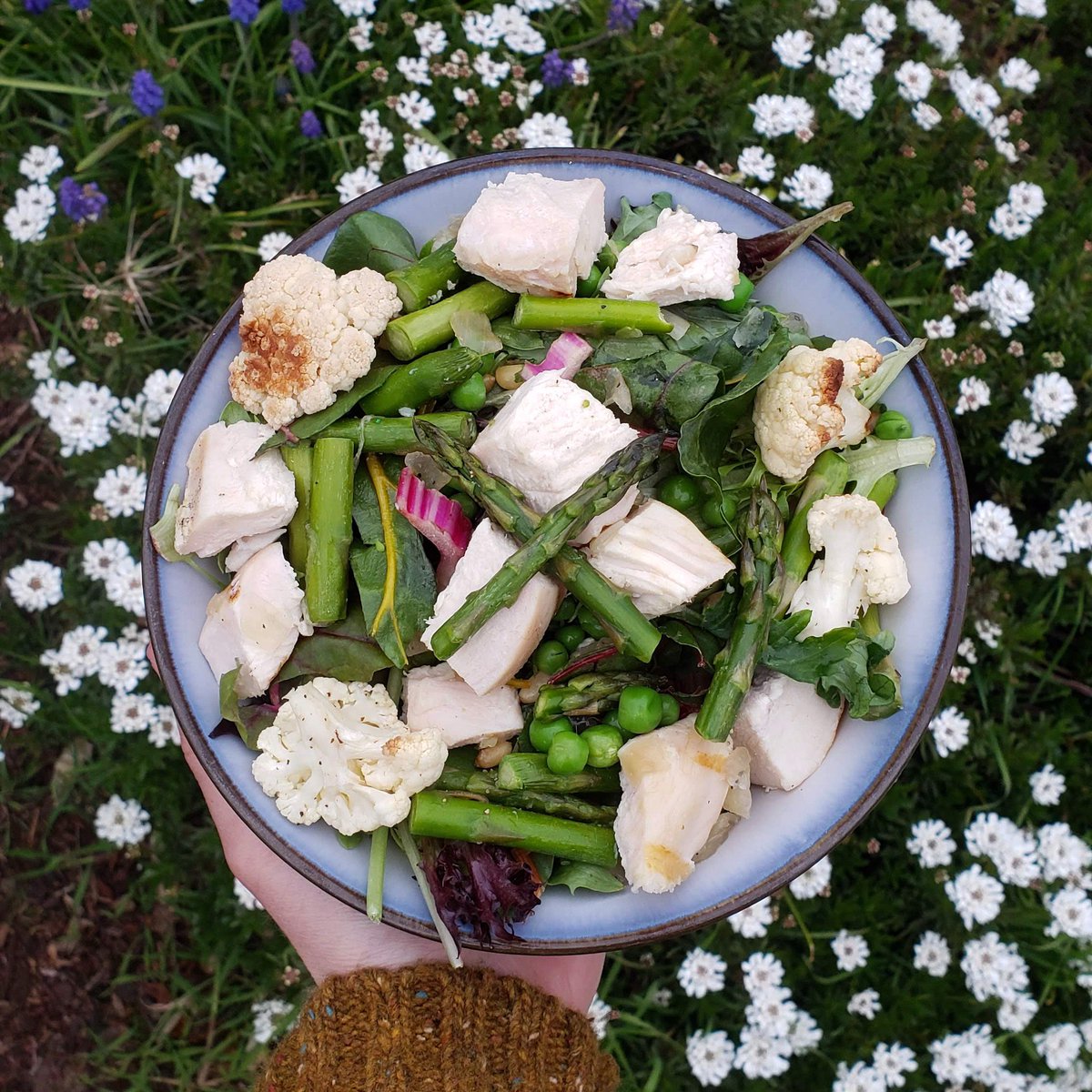 FarmToFit's tweet image. Anyone else just want to run away and frolic in a field of flowers with our Chicken, Asparagus &amp;amp; Pine Nut Salad 🥗?...✋

This phenomenal bowl is filled to the brim with roasted cauliflower, peas, shallots &amp;amp; a zesty Basil-Lemon🍋-Balsamic Dressing. 💞 #hellospring