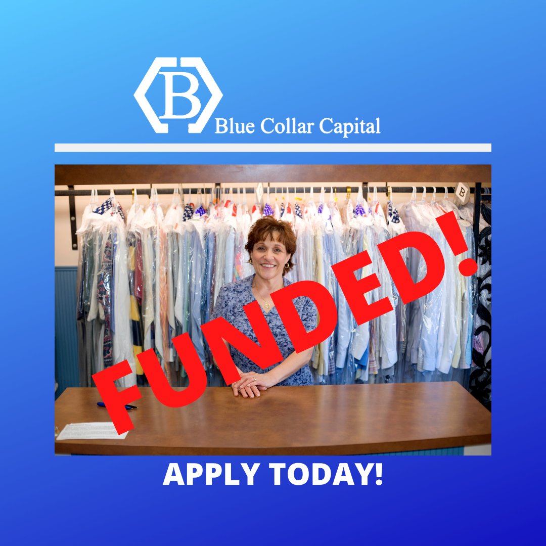 BlueSolutionsCo's tweet image. FUNDED DEAL OF THE DAY! $15,000 Dry Cleaner. Apply today! BlueCollarCapital.net
#funding  #business #businessloan #lending #smallbusiness  #smallbusinessowner   #smallbusinessloans #money   #businessowner #businessfunding #workingcapital  #loans