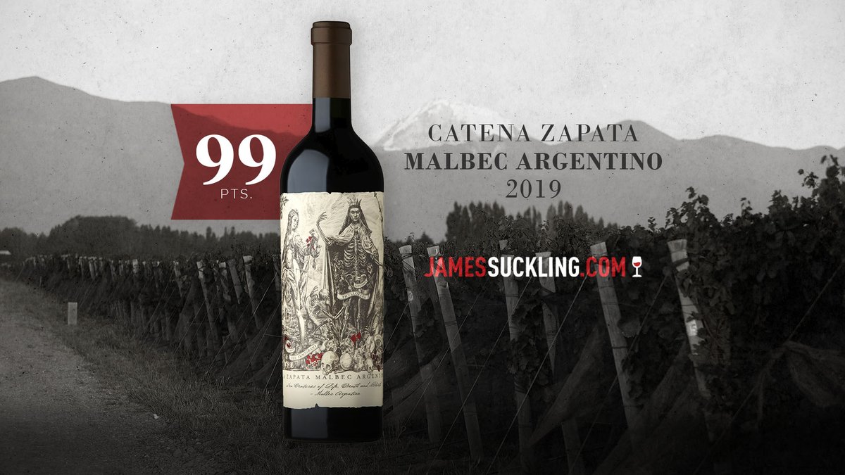 Let's celebrate!👏Our Catena Zapata #MalbecArgentino 2019 rated 99pts on the ultimate tasting report by <a href="/JamesSuckling/">James Suckling</a>. We are very proud!🏅🍷🍇 #CatenaWines #MalbecPioneer
