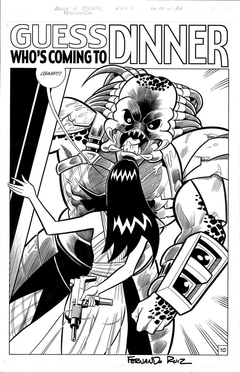 My favorite page from Archie vs. Predator. So lucky to have this in my collection. 

#darkhorse #archie #archiecomics #art #originalart #predator #fernandoruiz #riverdale #comic #comics #comiccollector #collector #comicart #veronica #teamveronica