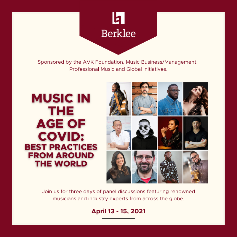 We are very excited to announce that our Music in the Age of COVID: Best Practices from Around the World event will feature three amazing panels: Africa and India (4/13), Asia Pacific (4/14) and The Americas and Europe (4/15). More info in our bio link!