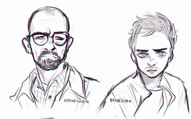 jesse pinkman and walter white drawing