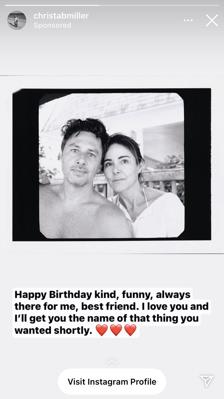 What did i do in life to deserve getting this instagram ad wishing zach braff a happy birthday 