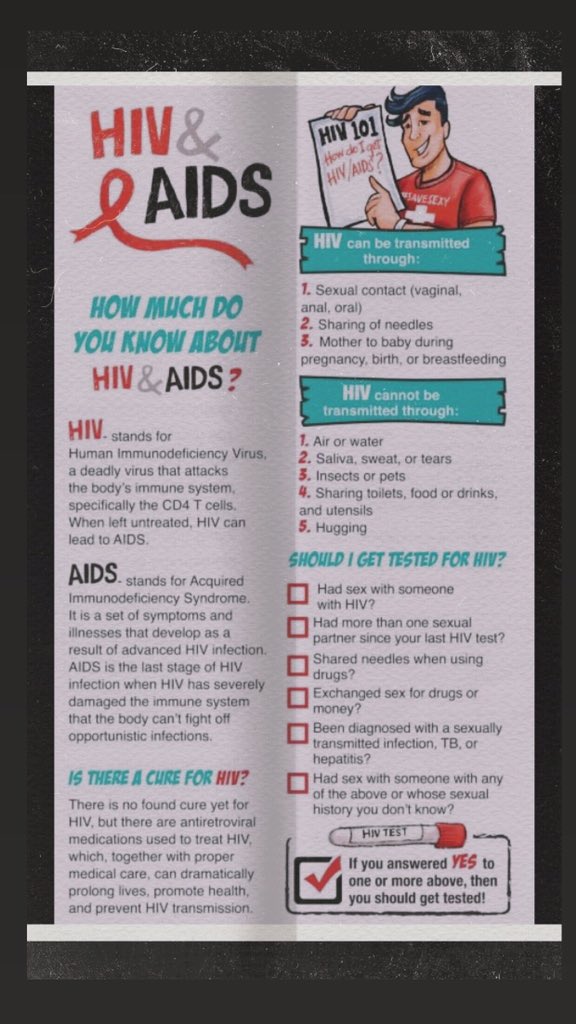 _c_h_i_n_i_t_o_'s tweet photo. These infographs from The Red Whistle will help you to educate yourself about HIV and AIDS. There is no known cure yet so, “BE IN THE KNOW”. Ligtas ang may alam, Besh! 😊 😉 

#HIVandAIDS #hivawarenessandprevention #Reach1Test1Save1 #BeInTheKnow https://t.co/lbwk4DdlAh
