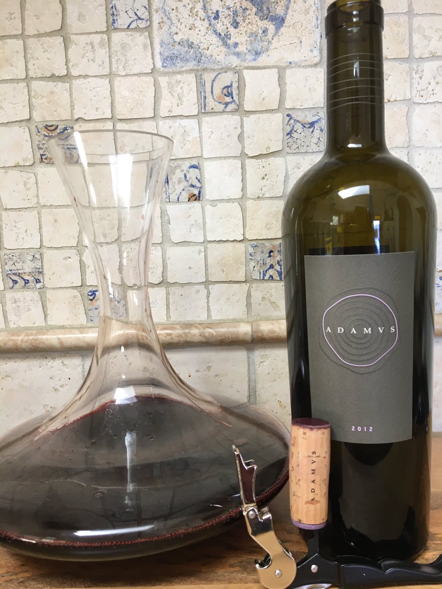 BartlettBacchus's tweet photo. Just opened this powerhouse 2012 #Adamvs Quintvs. A rich expression of mountain fruit. Currants, tart cherry and nice acidity. Happy Friday all. Cheers! #NapaValley #HowellMountain #Wine https://t.co/Nesjww0ouS