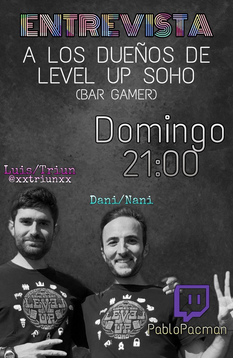 PabloPacman's tweet image. Antes de dormir os adelanto que la entrevista del domingo será a los dueños de @LevelUpSoho, una pareja de hermanos que crearon un bar de videojuegos en Málaga y nos cuentan la experiencia, las dificultades, la toma de decisiones y los motivos del cierre.

❤️