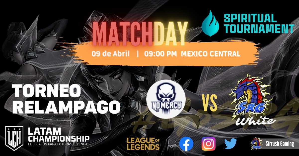 Ya tenemos Match en lo que es el Spiritual Tournament, organizada por LATAM Championship Official contra lo que es #Nomercy2
9:00 PM Hora México central 

📍El torneo será transmitido a través del canal de Beta TROVO:
trovo.live/latamchamp