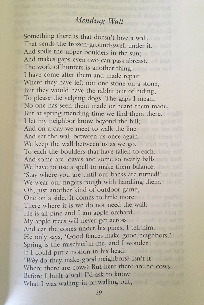 “Mending Wall” by Robert Frost 9/30 fave poem a day for  #NationalPoetryMonth