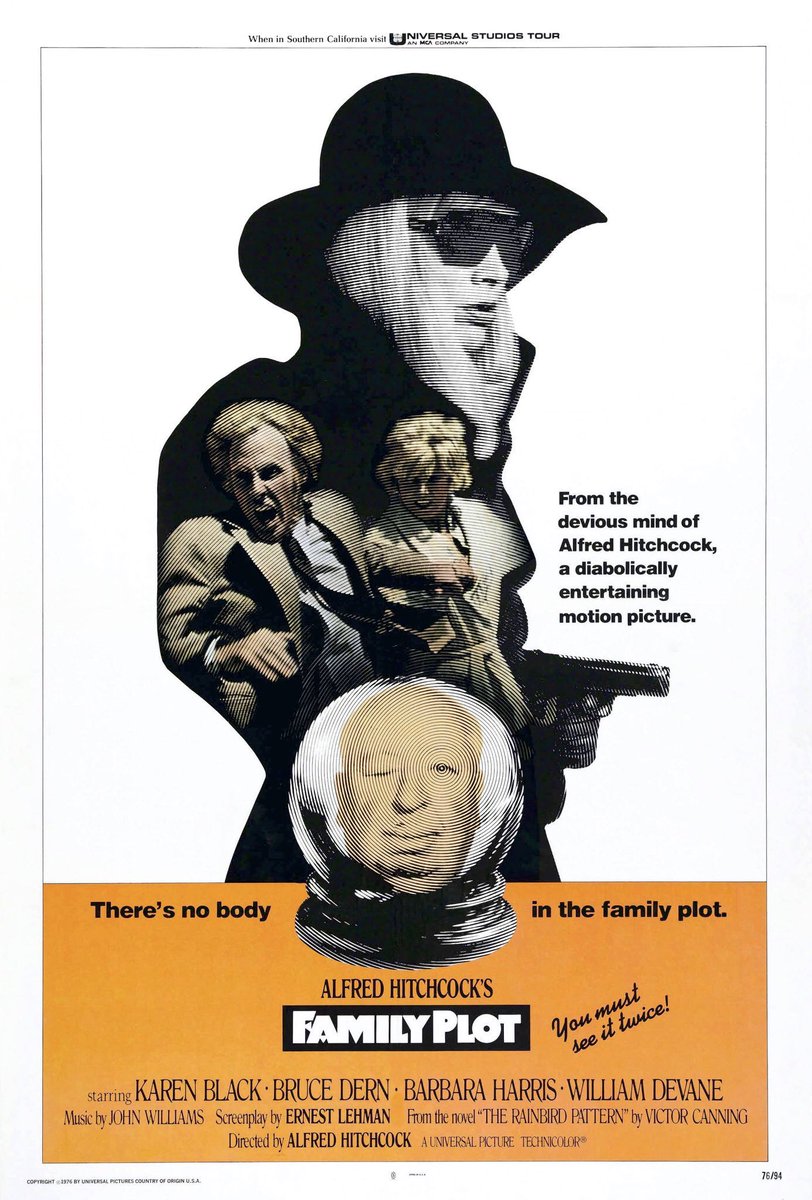 FilmNewsNos's tweet photo. 🎬MOVIE HISTORY: 45 years ago today, April 9, 1976, the movie ‘Family Plot’ opened in theaters!

#KarenBlack #BruceDern #BarbaraHarris #WilliamDevane #CathleenNesbitt #EdLauter #KatherineHelmond #NicholasColasanto #EdithAtwater #WilliamPrince #MargeRedmond #AlfredHitchcock https://t.co/vCzDut6l5m