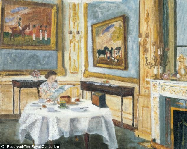 Prince Philip’s painting of  #Lilibet, The Queen at Breakfast.  #PrincePhilip  #DukeOfEdinburgh  #RIP  #RIPPrincePhilip  #RoyalFamily  #QueenElizabeth  #GodSavetheQueen  #Philabet  #RIPPrincePhilipDukeofEdinburgh