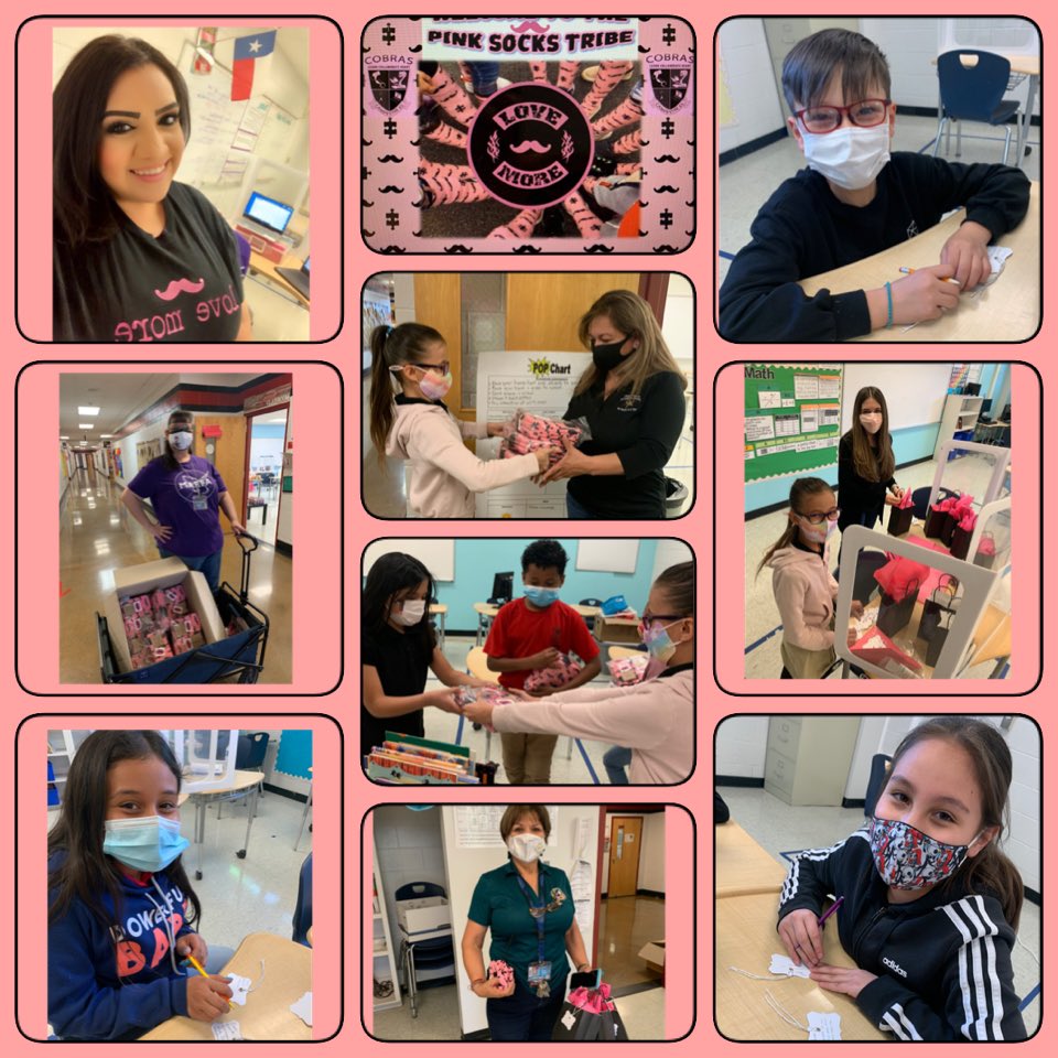 PFlores_SSAISD's tweet photo. Our fourth grade students and teachers spread the gift of kindness on this fabulous Friday. Welcome to the Pink Socks Tribe Cobras! @ESubia_CES @jessica78018344 @dcasilla_CES @Campestre_ES @IrisLopezTV @nickisnpdx #pinksocks #KindnessGrowsHere #Campestre #TeamSISD https://t.co/U85aFTNrbB