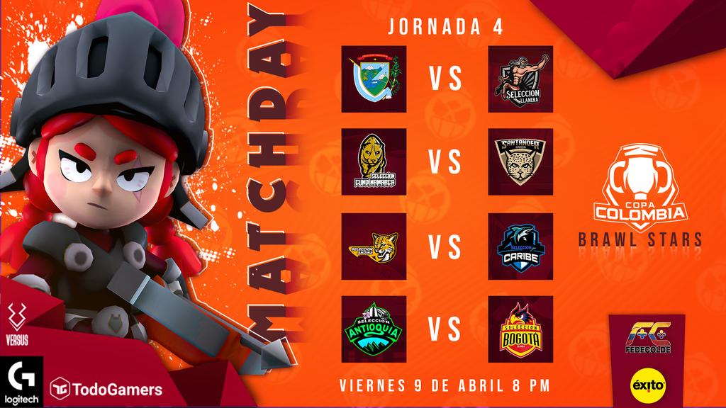 JORNADA 4 BRAWL STARS

Una fecha de mucha tensión y de imponer el juego para ser los próximos campeones nacionales.

¿Valle o Llaneros? 🔥🔥

Hora: 8:00 PM
Directo: youtube.com/FederaciónColo…
Caster: @SantiagoT980 

#TodosSomosFedecolde #VivaCopaCol #QuedateEnCasa