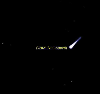 Auroralactic's tweet photo. Need help! do you guys think that this is C/2021 A1 Leonard next to the Blue Arrow? Here's a reference from @TheSkyLive from April 6th at 9:50 PM Eastern Time (The time when i took the pic) https://t.co/KSneCsqORi