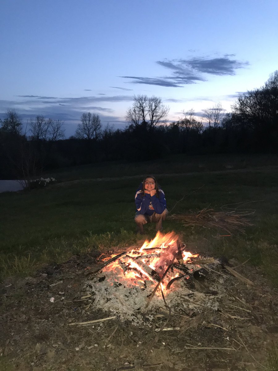 Hanging out with Katie by the fire tonight.