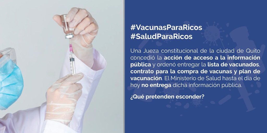 Aira87335508's tweet photo. No permitirnos la participación es una vulneración a nuestros derechos constitucionales como denunciantes. Hemos presentado una acción de protección en contra de la Fiscal General @DianaSalazarM2 La audiencia se realizará el 14 de abril de 2020 en Quitumbe. #VacunasParaRicos https://t.co/PL7FK81WDC