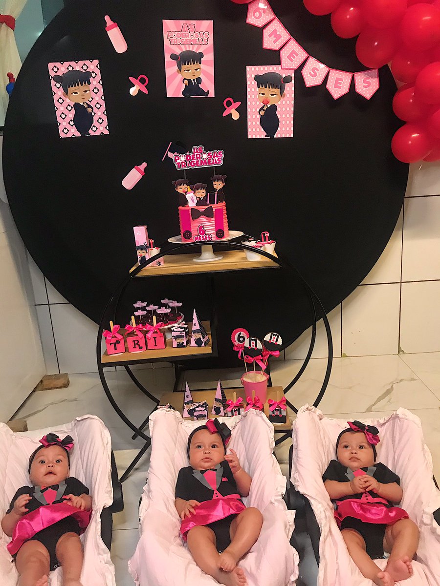 juliarodrih's tweet image. 6 meses das Poderosas Trigêmeas 💓🍼👶🏻💼✨