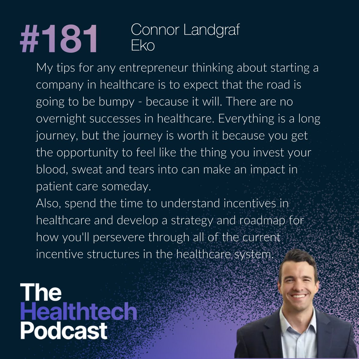 JamesSomauroo's tweet photo. 💪 Resilience, delayed gratification, impact, doing your homework... just a few of Connor's quick tips for entrepreneurs. Check out his company @Eko_Health where digital stethoscopes meet machine learning and AI 🩺

Listen here 👇
https://t.co/TO54nUoXJB

#healthtechpodcast https://t.co/45wEnsTFvS