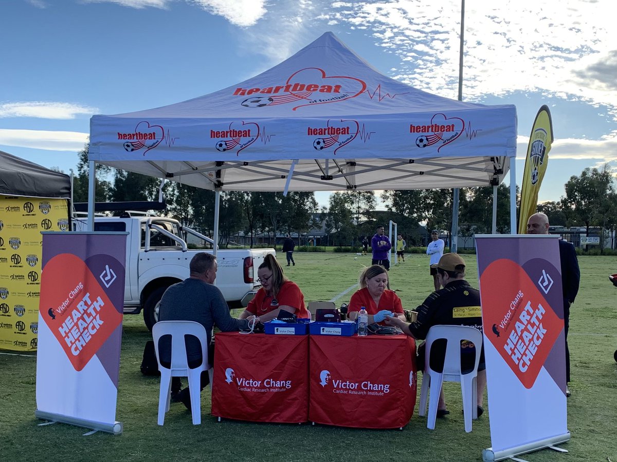 AndyPaschalidis's tweet photo. A great afternoon for @HOfFootball in tandem with the @VictorChangInst at Ropes Crossing FC in the @bdsfa in Sydney. Testing for blood pressure, cholesterol &amp; blood sugar. Fantastic engagement 🤗 @footballnsw @Tim_Cahill @GregPage_Yellow @VictorChangInst @GeoffLeeMP @GladysB https://t.co/TUlKIxS9ij