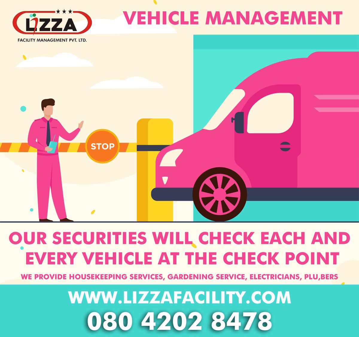 LIZZA FACILITY MANAGEMENT 

#vehiclemanagement #securityservice #housekeepingservice #checkpoint #lizza