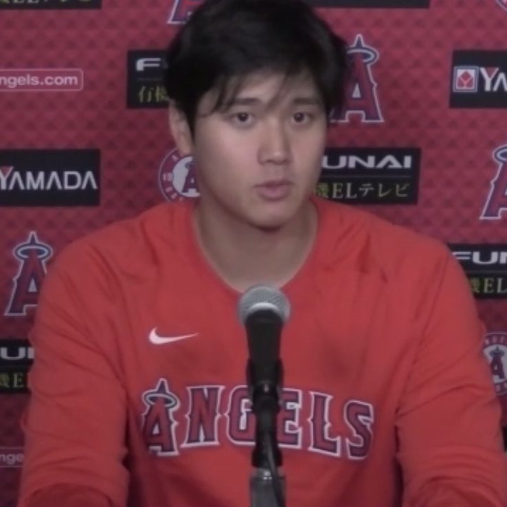 shoheisaveus's tweet photo. Shohei Ohtani post game interview #simp #whysofine https://t.co/rPVLx48LQK