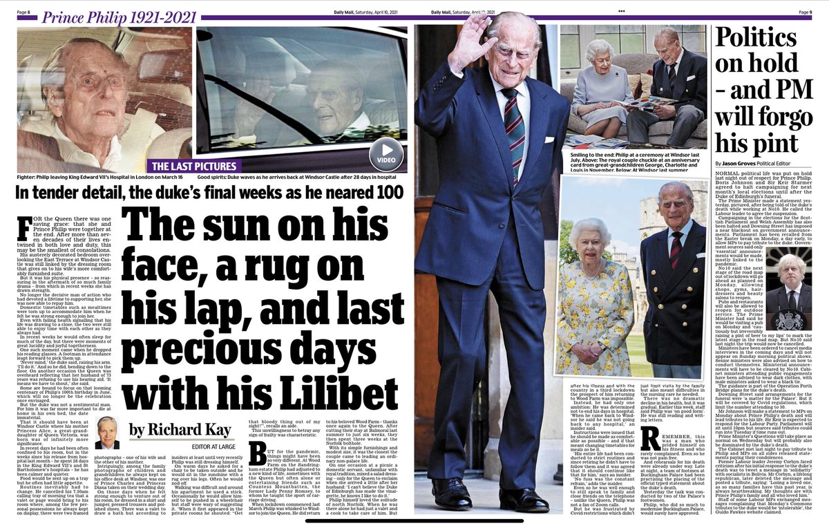 As a result, Philip’s coffin will be placed in the Royal Vault at St George’s Chapel until the Queen passes.He will then be buried with his wife in the memorial chapel, their coffins interred together, forever. The  #DailyMail and  @mailplus will keep you updated all week
