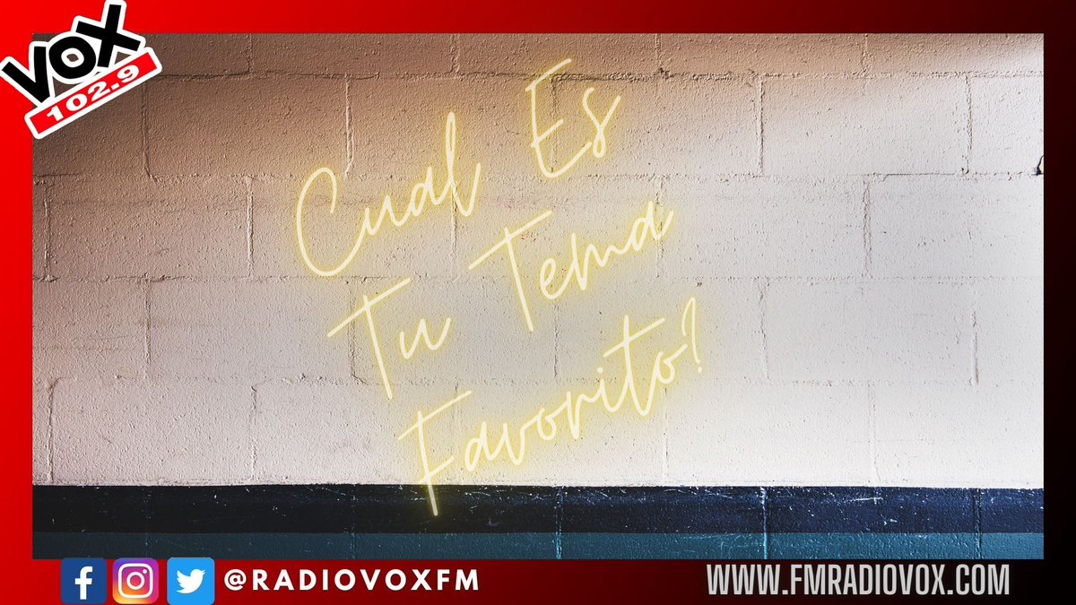 Radiovoxfm's tweet photo. Todos tenemos un tema que nos gusta demasiado y es nuestro tema favorito! Cual es el tuyo?
https://t.co/rj7EZGXkyY
.
.
.
#temafavorito #favorito #musica #tema #radio #fmsargentina #voxfm #argentina #mitema #mitemafavorito #sonidos #megusta #yoescucho #mitema https://t.co/664ukEY0Ke