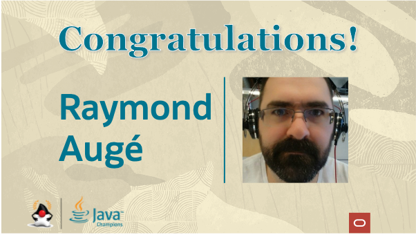 Java_Champions's tweet image. Congratulations to new #Java Champion Raymond Augé @rotty3000!