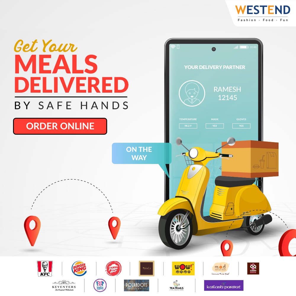 Distance from people but not from your favourite food. #Westend Mall is following the highest safety standards to make sure you binge on hygienic meals. Order between 7 am to 6 pm from your favourite restaurants.
#IndianMalls #NexusMalls #WeAtWestend #fooddelievery #Onlineorder