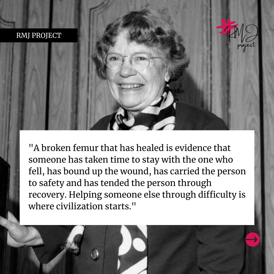 RMJproject's tweet photo. "Never doubt that a small group of thoughtful, committed citizens can change the world; indeed, it's the only thing that ever has."
- Margaret Mead, Anthropologist 
--
#rmjproject #womensupportingwomen #girlpower #YesSheMatters https://t.co/9IqSSJl1cW