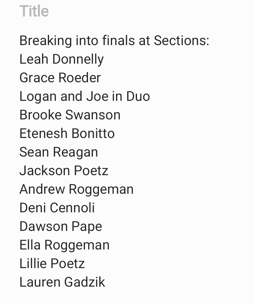 So proud of our Tech speakers at sections today.  Breaking into finals at sections!