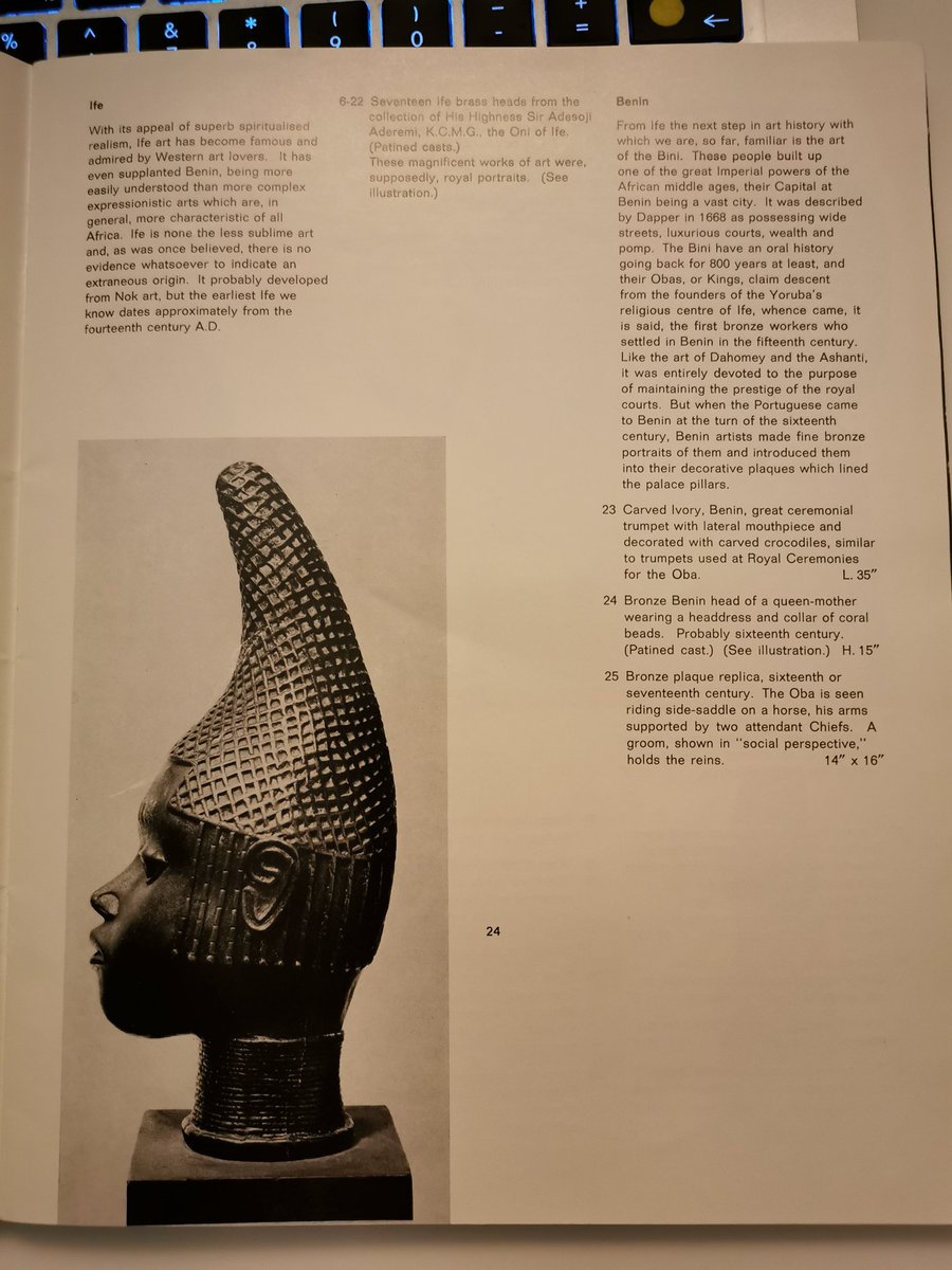 Just came across this beautiful image of a #beninbronze in the 1964 International Arts Festival catalogue. The festival was organised in Lusaka in aid of #Zambia's independence celebrations.