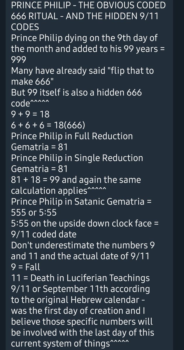 Though if you think numerology is a copout or odd, wait until you see what this user posting going into gematria and linking it to the conspiracy theory that a massive satanic ritual took place of 9/11.
