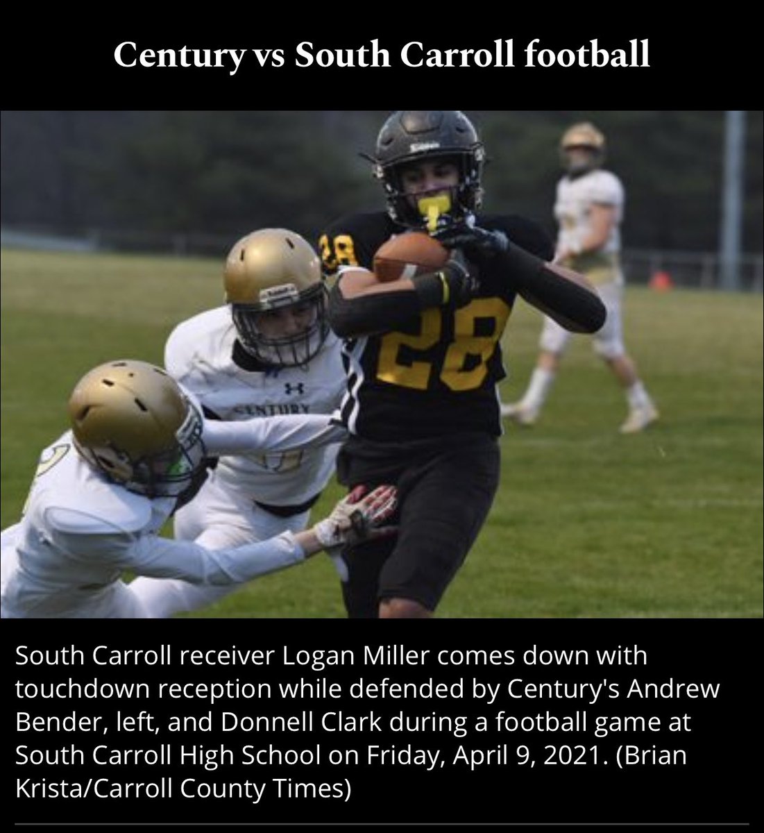 FOOTBALL
South Carroll 27,  Century 12

Highlights: Junior Ryan Barnard passed for two touchdowns and ran for another score as the Cavaliers get their fourth win in five games. SCs defense buckled down in the 2nd half forcing turnovers on the first 3 Century drives of the half.