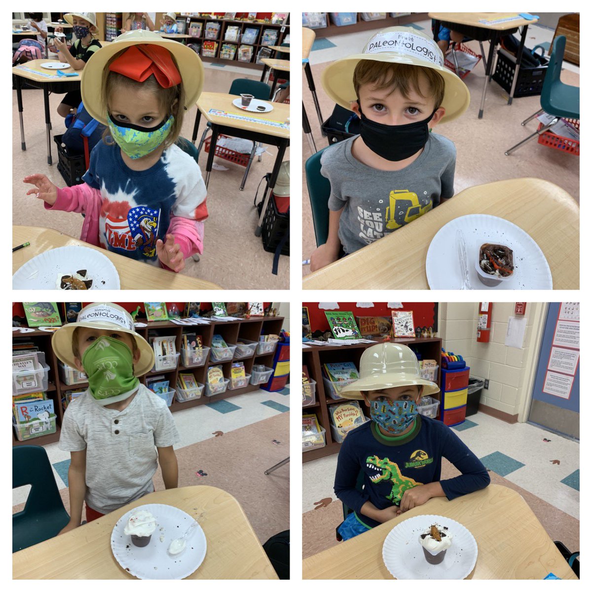 Day 3 in Mrs.Burns' Dino-dig site was exca-exciting! We drove our jeep past the volcano and  through the cretaceous forest to rescue our dinos from the mud, quicksand and gravel (pudding, whip cream and Oreos.) Experimenting was roaring good fun! <a href="/VMEPatriots/">Veterans Memorial Elementary</a>  <a href="/collierschools/">Collier County Public Schools</a>