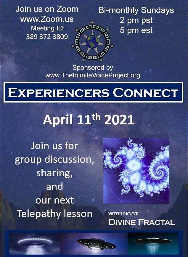 cstarr888's tweet photo. Thank you to all our attendees at the last meeting! Next meeting Sunday April 11th! 
Group discussion, sharing &amp; our next telepathy lesson.
🛸🙏💖
@JeffDemmers 
@jasong8891 
@photograph3r 
@FoilTha 
@SpaceForceNews2 
@lkirdani1 https://t.co/kiUwAg4Kuk