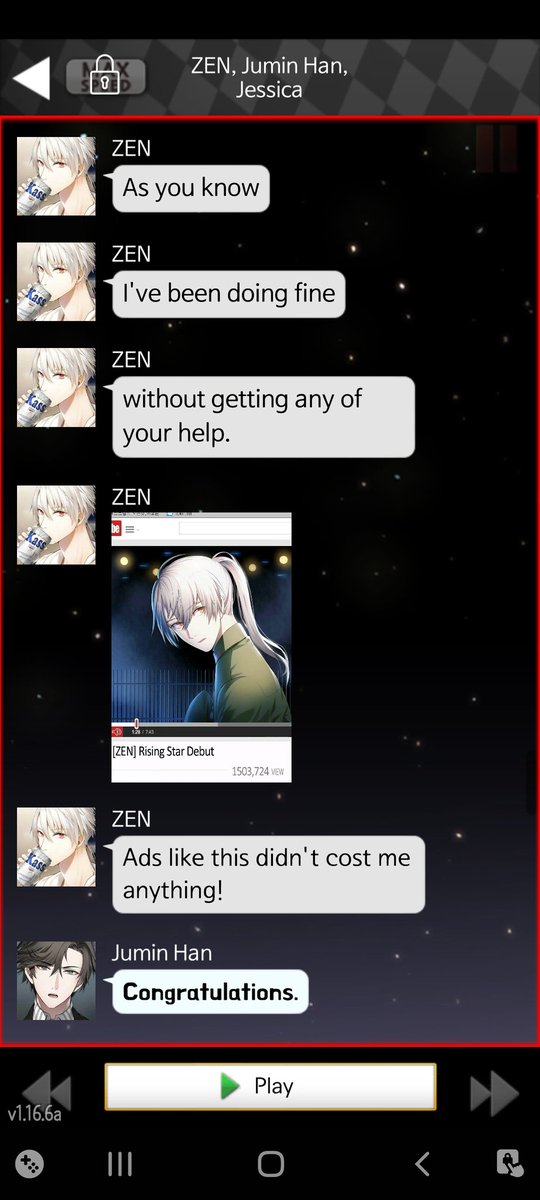 Sure Zen you didn't get Jumin's help then, but 7 was the one that made the promo video and then spread it like malware djnfjcn