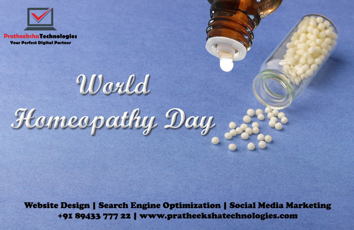 Homeopathy cures a larger percentage of cases than any other form of treatment and is beyond doubt safer and more economical.

#WorldHomeopathyDay #HomeopathyDay #Homeopathy #Homeopathyheals #PratheekshaTechnologies #WebsiteDesign #SEO #SocialMediaMarketing #DigitalMarketing