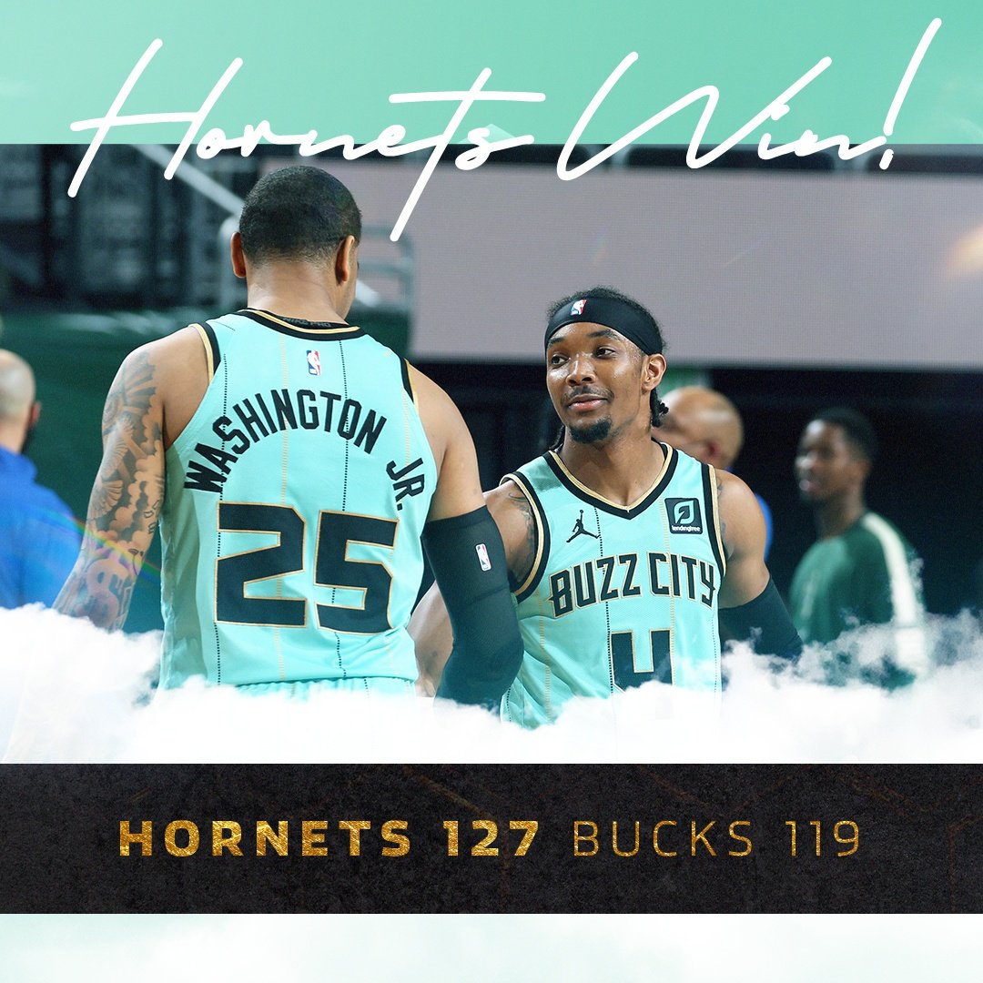 LosHornetsArg's tweet photo. ¡Ganó #CharlotteHornets! Cerrando 4-2 la gira de visitante ante un diezmado #FearTheDeer
La figura fue @MilesBridges, pero muy bien todos del quinteto inicial y #Zeller (10p 12r) y #Wannamaker (6p 7a) aportando desde la banca. Seguimos 4° del Este y con 3 juegos s/ .500 #AllFly https://t.co/djH5UhAMhJ
